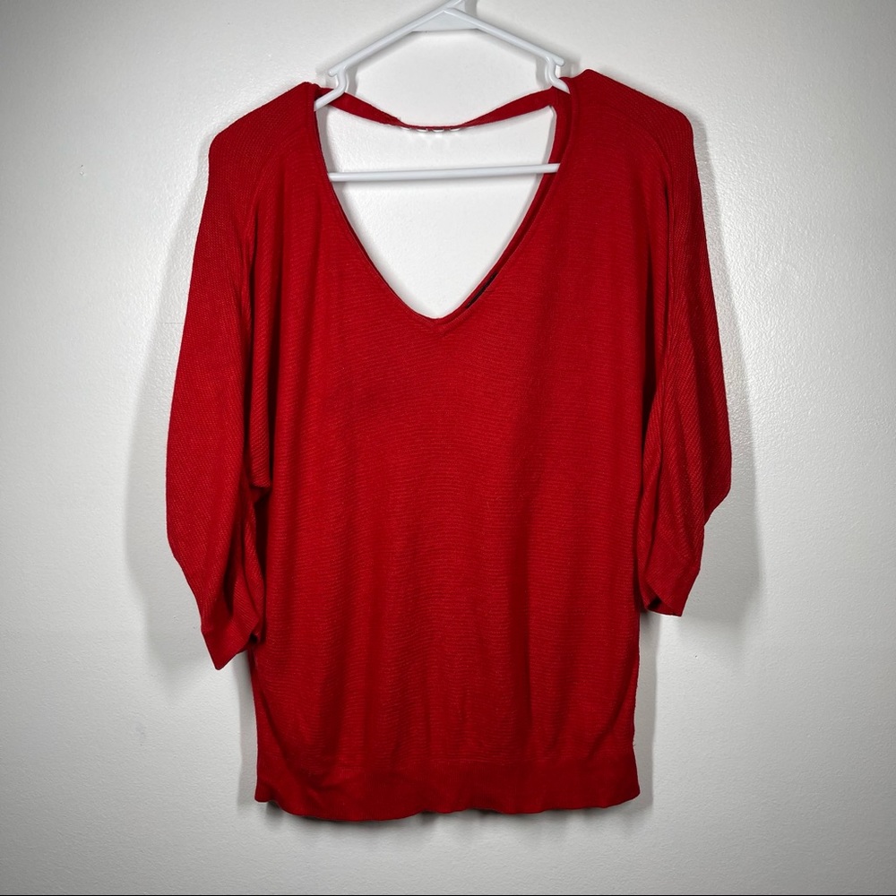 Red Express Open Back Blouse